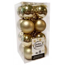 Χριστουγεννιάτικες Μπάλες Χρυσές - Σετ 16 τεμ. (4cm)